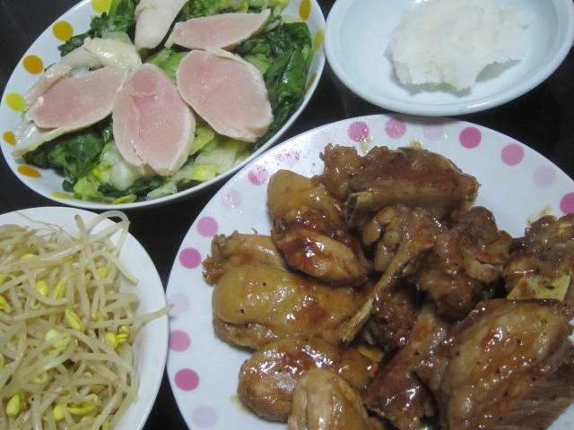 IMG 0046 1 - 鶏モモ肉の中華風炒めと鶏胸肉の生ハムサラダ